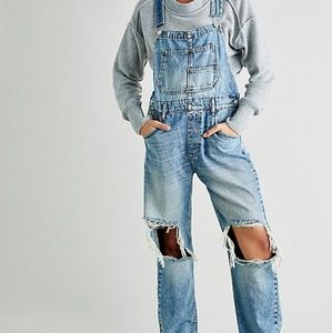Free People Ziggy Distressed Overalls